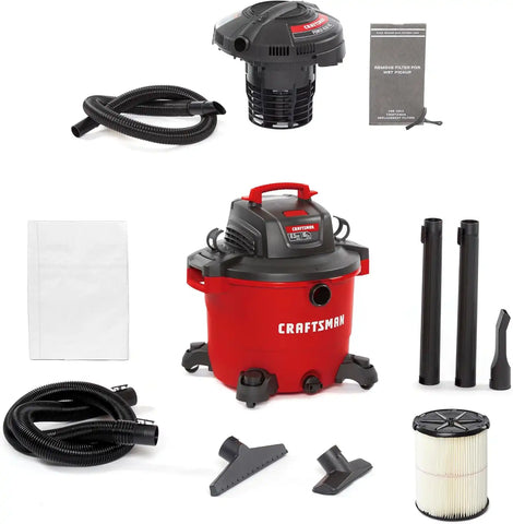CRAFTSMAN 16 Gal. 6.5 Peak HP and 1.75 Peak HP Powerhead Vacuum Bundle