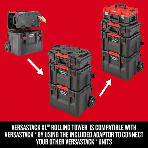 CRAFTSMAN VERSASTACK XL Rolling Tower Tool Storage System, 4 piece (CMST60420)