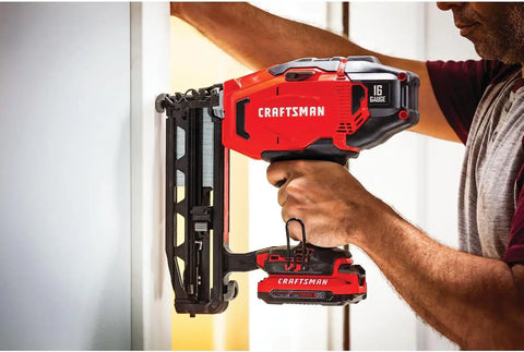 CRAFTSMAN V20 Cordless Finish Nailer Kit, Nail Gun, 16GA, 2-1/2 Nails, Battery and Charger Included (CMCN616C1)