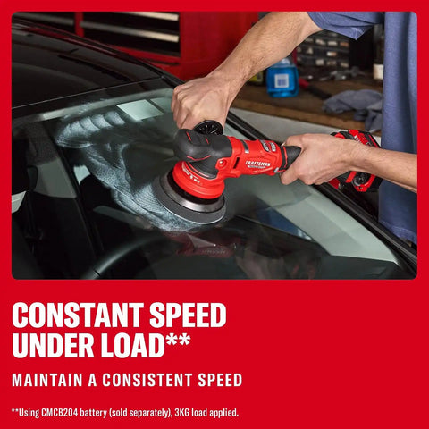 CRAFTSMAN 5 in. Dual Action Buffer Polisher, V20 Brushless Cordless Orbital Polisher with Side Handle, 9 Speed, Up to 6,000 OPM, Tool Only (CMCE150B)