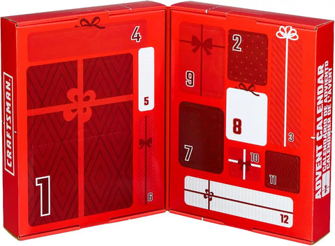 12 Days of CRAFTSMAN Advent Calendar, Limited Edition Gift Box CMMT12426A | Mens Advent Calendar, Tool Advent Calendars Christmas for Adults, Boys and Girls, Filled with CRAFTSMAN DIY Tools