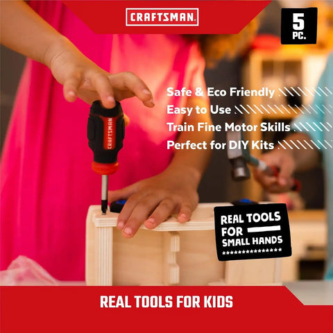 Tool Box+Set 4-5 pcs PH Mini Screwdriver, Flat Mini Screwdriver, Tape Measure, Safety Goggles, Toolbox