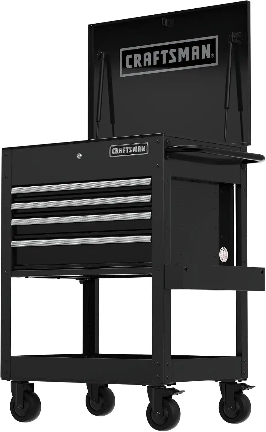 CRAFTSMAN Rolling Tool Box with Drawers, Tool Cart on Wheels with Power Outlets and USB Port, Protective Liner, Steel Rolling Cart Locking Storage Cabinet, 22 Inch Deep 4 Drawers, Black (CMST98276BK)