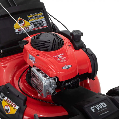 CRAFTSMAN Self-Propelled Gas Powered Lawn Mower, 21 Inch, 3-in-1 Mulching Push Mower with Bag, 6 Adjustable Heights, 140cc OHV Engine (M215)