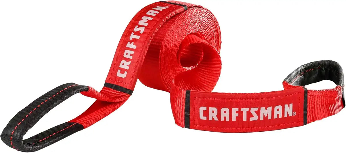 CRAFTSMAN 2" x 20' Tow Recovery Strap with Loop Ends | 9,000 lbs Break Strength, Weather-Resistant Strap, Reinforced Looped Ends, Emergency Flat Terrain Tow and Recovery Solution