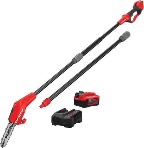 CRAFTSMAN V20 Cordless Pole Saw, 14-Foot, Battery and Charger Included, Pole Saws for Tree Trimming, Up to 325 Cuts per Charge, 4.0Ah, Electric Tree Trimmer (CMCCSP20M1)