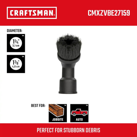 CRAFTSMAN CMXZVBE27159 1-1/4, 1-7/8 in. Dusting Brush Wet Dry Vac Accessory
