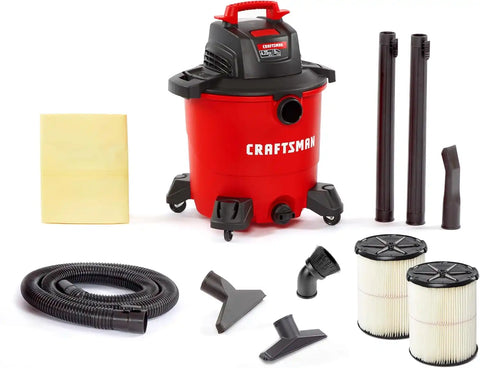 CRAFTSMAN CMXEVBE18690 9 Gallon 4.25 Peak HP Wet Dry Vac, Portable Shop Vacuum Wet and Dry with 2 Filters, Dust Bag, Dusting Brush, Hose and Attachments for Home, Garage and Automotive Cleaning