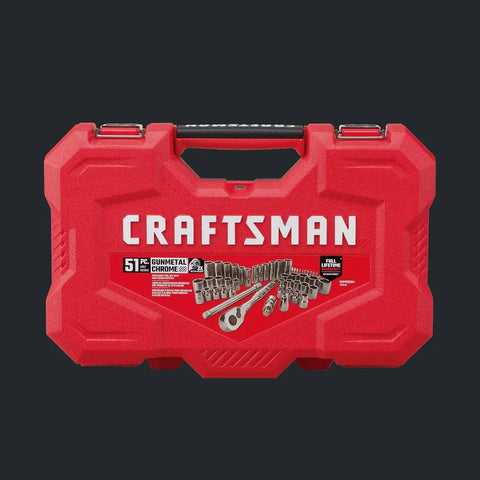 CRAFTSMAN 51-Piece Socket Set with Storage Case, SAE/Metric Mechanics Tool Set (CMMT82334L)