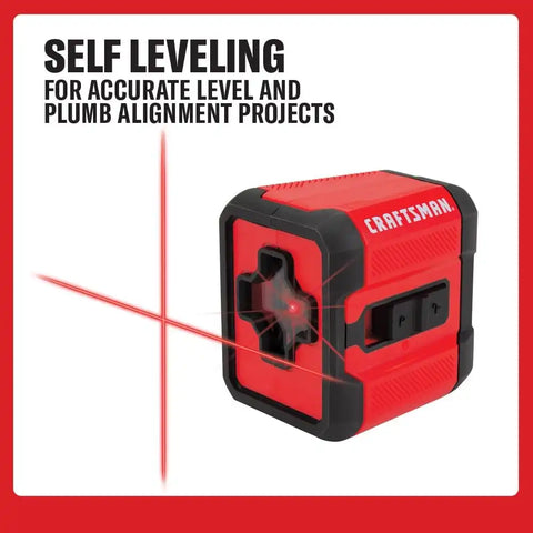 CRAFTSMAN Laser Level, Cross Line, Red, 36-Foot Range (CMHT77629)