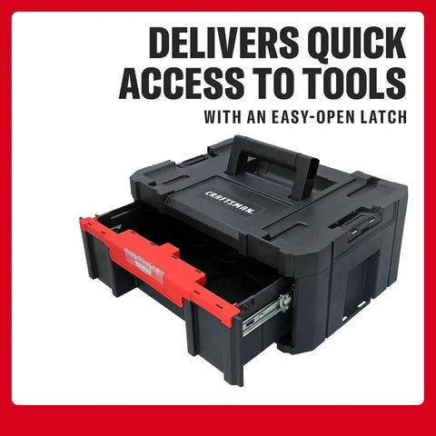 CRAFTSMAN VERSASTACK Tool Box, 16.9 In. Single Deep Drawer Plastic Tool Box Organizer, Heavy Duty 16.5 Lb. Load Capacity (CMST17803)