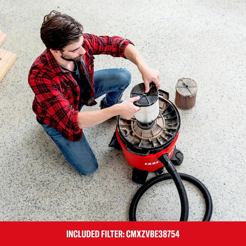 CRAFTSMAN CMXEVBE18690 9 Gallon 4.25 Peak HP Wet Dry Vac, Portable Shop Vacuum Wet and Dry with 2 Filters, Dust Bag, Dusting Brush, Hose and Attachments for Home, Garage and Automotive Cleaning