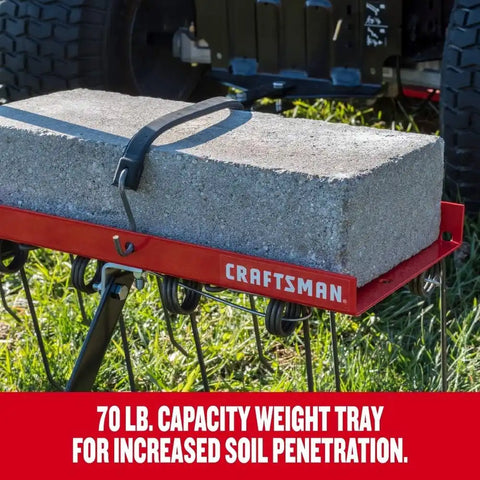 CRAFTSMAN (CMXGZBF7124315), 40-Inch Tow Behind Lawn Dethatcher, 20 Durable Spring Steel Tines Lawn dethatcher, Designed to Pull Behind Lawn and Garden Tractors, Black