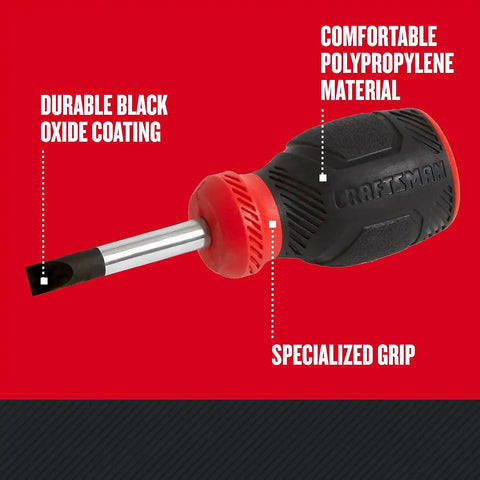 CRAFTSMAN Screwdriver, Slotted, Bi-Material, 1/4 X 1.5 Inch (CMHT65058N)