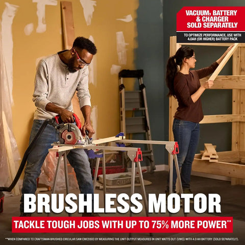 CRAFTSMAN V20 RP Cordless Circular Saw, 7-1/4 inch, Bare Tool Only (CMCS551B)