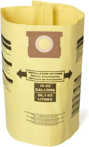 CRAFTSMAN CMXZVBE38769 15-22 Gal. Wet Dry Shop Vacuum Dust Collection Bags | For Fine Dust, Fits Most 15 to 22 Gallon Shop Vacuums, Collects Dry Fine Debris, Reduces Cleanup Time, 2-Pack