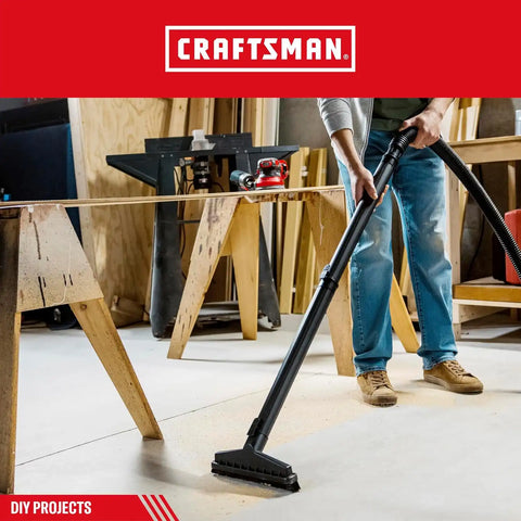 CRAFTSMAN CMXEVBE18590 9 Gallon 4.25 Peak HP Wet Dry Vac, Portable Shop Vacuum Wet and Dry with Filter, 3 Dust Bags, Hose, Floor Brush and Attachments for Home, Garage and Automotive Cleaning