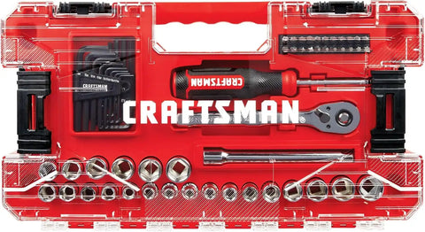 CRAFTSMAN VERSASTACK 63 Piece Mechanics Tool Set with Hard Case, 3/8 Inch Drive (CMMT45163)