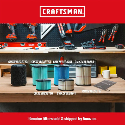 CRAFTSMAN CMXEVBE18695 16 Gallon 6.5 Peak HP Wet Dry Shop Vacuum Bundle | Heavy-Duty Wet and Dry Vac with Filter, 4 Dust Bags, Hose, Diffuser and Attachments for Home Projects & Renovations