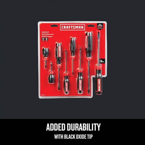 CRAFTSMAN Screwdriver Set,Bi-Material,8 Piece Set (CMHT65075N),(Pack of 4)