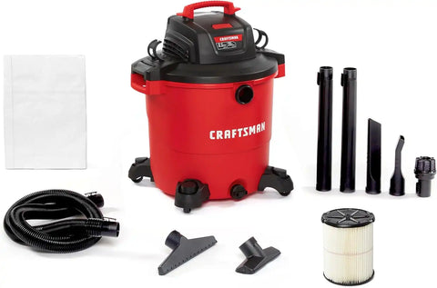 CRAFTSMAN CMXEVBE17596 20 Gallon 6.5 Peak HP Wet Dry Shop Vacuum | Heavy-Duty Wet and Dry Vac with Filter, Dust Bag, Hose and Attachments for Shop, Garage, Jobsite Cleaning