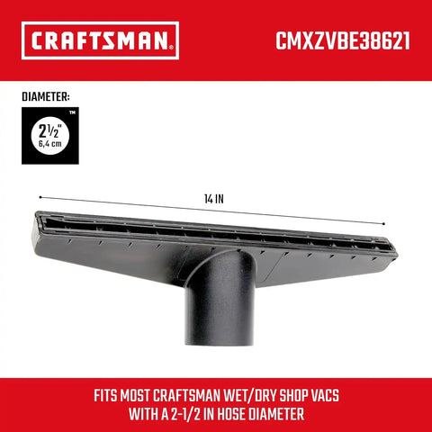CRAFTSMAN CMXZVBE38621 2-1/2 in. Wet Nozzle Wet Dry Shop Vacuum Attachment | Industrial-Grade Shop Vacuum Accessory for Cleaning Larger Liquid Messes, Fits 2-1/2 in. Hose Diameter