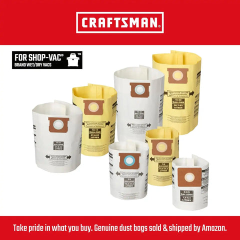 CRAFTSMAN CMXZVBE38752 General Purpose Wet Dry Shop Vacuum Filter | Fits Most Wall-Mount Shop-Vac Branded Shop Vacuums, Friction Fit Installation, Traps General Debris