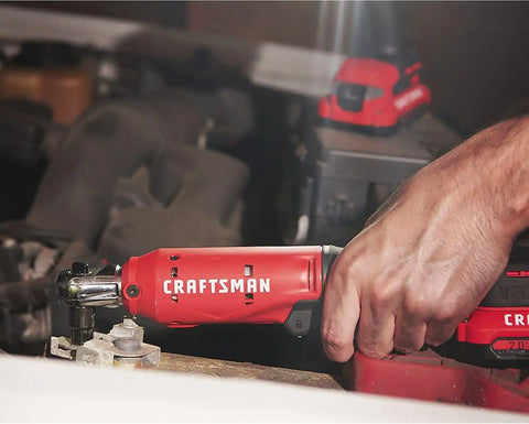 CRAFTSMAN V20 Cordless Ratchet Wrench Kit, 3/8 inch Drive, 300 RPM, up to 35 ft-lbs of Torque, Battery and Charger Included (CMCF930D1)