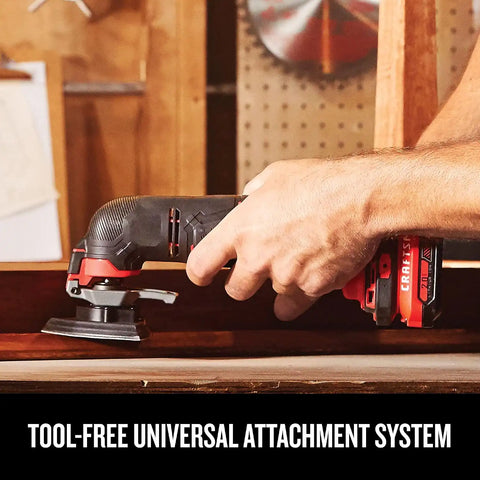 CRAFTSMAN V20 Cordless Oscillating Tool Kit Multi-Tool with Blades, Sand Paper, Battery and Charger Included (CMCE501D1)