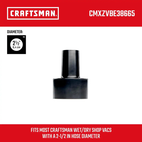 CRAFTSMAN CMXZVBE38665 2-1/2 to 1-1/4 inch Adapter Wet Dry Vac Attachment
