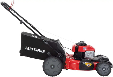 CRAFTSMAN Self-Propelled Gas Powered Lawn Mower, 21 Inch, 3-in-1 Mulching Push Mower with Bag, 6 Adjustable Heights, 140cc OHV Engine (M215)