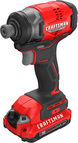 CRAFTSMAN V20 Cordless Impact Driver, 1/4 inch, Battery and Charger Included (CMCF813C2)