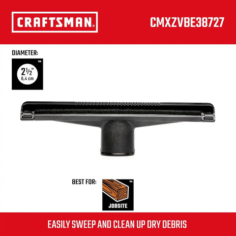 CRAFTSMAN CMXZVBE38727 2-1/2 in. Dry Nozzle Wet Dry Shop Vacuum Attachment | Industrial-Grade 14 inch Wide Shop Vacuum Accessory for Hard Surface Cleaning, Fits 2-1/2 in. Hose Diameter