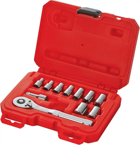 CRAFTSMAN Mechanics Tool Set, SAE, 1/4 Inch Drive, 11 Piece, 90-Tooth (CMMT34870)