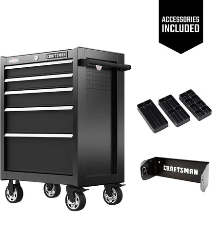 CRAFTSMAN S2000 26IN 5-DRAWER CABINET W/TRAY & HOLDER BK (CMST32752BK)