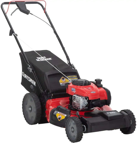 CRAFTSMAN Self-Propelled Gas Powered Lawn Mower, 21 Inch, 3-in-1 Mulching Push Mower with Bag, 6 Adjustable Heights, 140cc OHV Engine (M215)