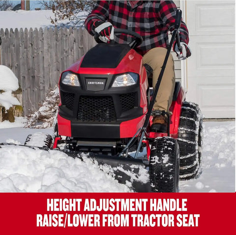 Craftsman 42 in Snow Blade for Lawn Tractors, Heavy-Duty Angled Snow Plow Attachment with Adjustable Trip Spring