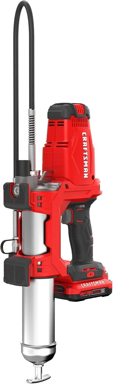 CRAFTSMAN V20 Grease Gun Kit, Electric Grease Gun Cordless, 40" Hose, 10,000 Max PSI, LED Light, Battery and Charger Included (CMCGG001D1)