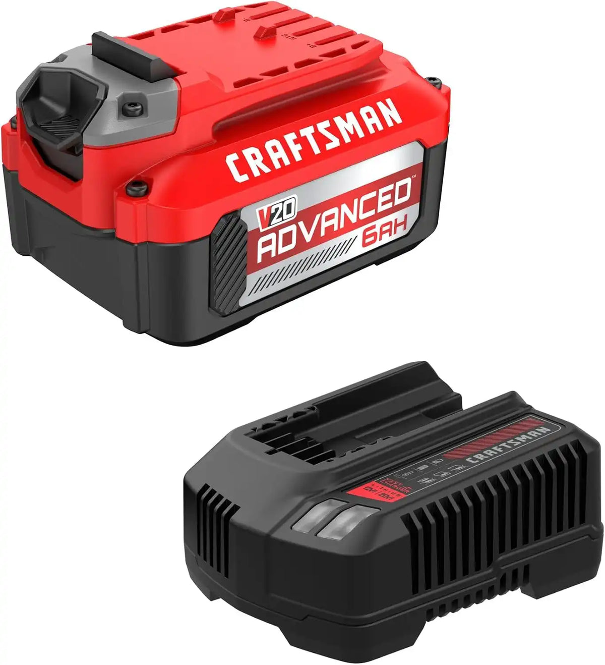 CRAFTSMAN V20 6 Ah Advanced Battery Starter Kit, Includes V20 Battery and Charger (CMCB2106-CK)