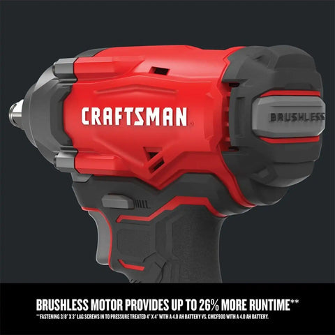 CRAFTSMAN V20 Cordless Impact Wrench, 1/2 inch, Bare Tool Only (CMCF920B)