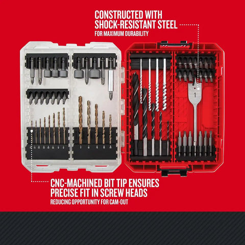 CRAFTSMAN Drill Bit Set 60 Pieces, Impact Driver and Screwdriver Bit Set , Includes Nut Drivers (CMAF1260)