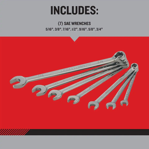 CRAFTSMAN OVERDRIVE 7-Piece Standard (SAE) Wrench Set (CMMT87707)