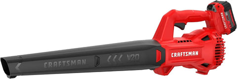 CRAFTSMAN V20 Leaf Blower Cordless with 4.0 Ah Battery and Charger, 90 MPH 200 CFM, Integrated Scraper, Lightweight, Easy Operation Handheld Blowers for Lawn Care (CMCBL710M1)