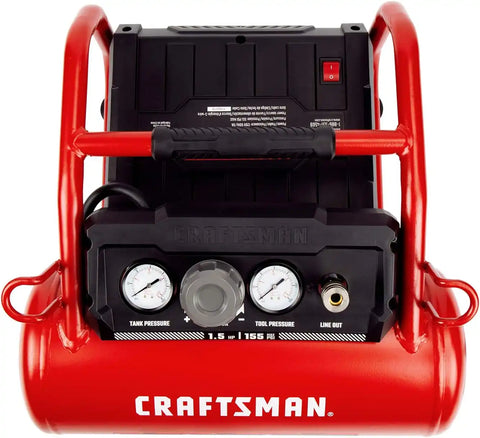 Craftsman 3 Gallon Hot Dog Air Compressor, Oil-Free 155 PSI | 155 PSI Max Pressure & 2.6 CFM @ 90 PSI, Oil-free Pump Cuts Maintenance, Portable & Durable, Lightweight 36LBS