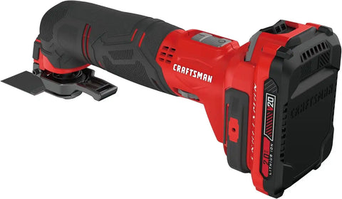 CRAFTSMAN V20 Cordless Oscillating Tool Kit Multi-Tool with Blades, Sand Paper, Battery and Charger Included (CMCE501D1)