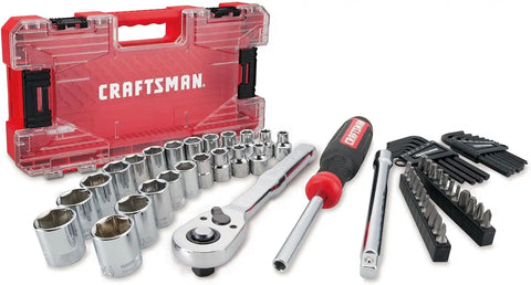CRAFTSMAN VERSASTACK 63 Piece Mechanics Tool Set with Hard Case, 3/8 Inch Drive (CMMT45163)