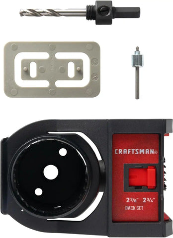CRAFTSMAN Hole Saw Kit, Bi-Metal Door Lock Installation Kit for Wood and Metal Doors (CMAH1MDL)