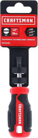 CRAFTSMAN Screwdriver SL1/4 in. x 1.5 in. Compact Slotted, Magnetic Tip, Easy Grip (CMHT65163)