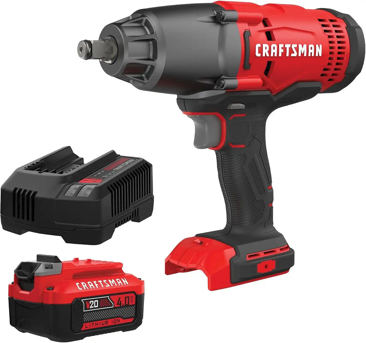 CRAFTSMAN V20 RP 1/2 inch Cordless Impact Wrench Kit, Brushless, 4Ah Battery and Charger Included (CMCF900M1)