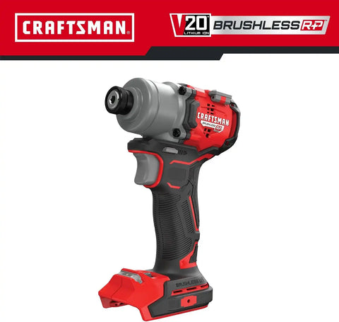 CRAFTSMAN V20 BRUSHLESS RP Cordless 1/4-in. Impact Driver (Tool Only) (CMCF830B)
